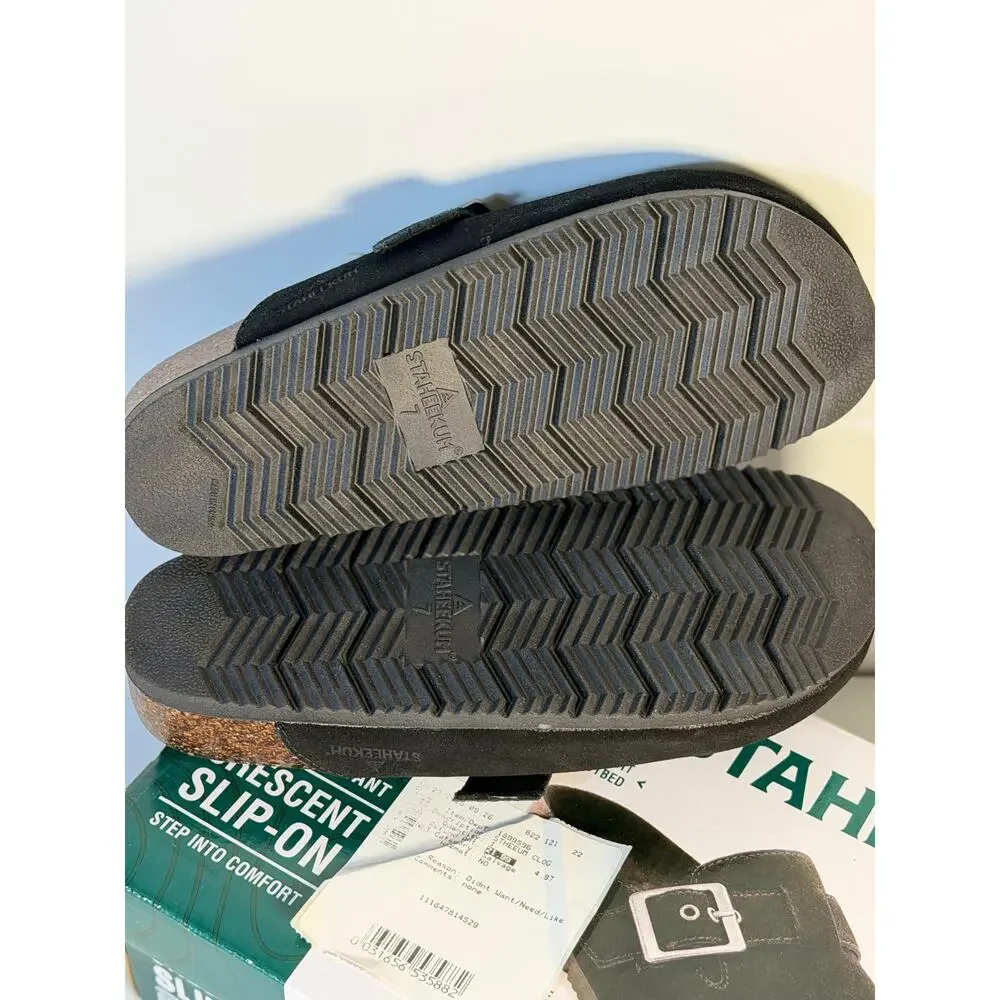Staheekum Women’s Buckle Slip-On Clogs Black Size 7 New with Tags